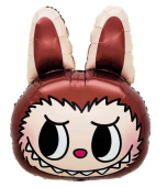 Шар фольга фигура Плюшевый эльф Голова Коричневый 27" 69см FL