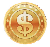 Шар фольга с рисунком 18"FL круг Знак Доллара