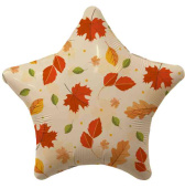 Шар фольга с рисунком 18"AG звезда Листья