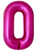 Шар фольга Цифра 40" Fm Slim Фуксия Fuchsia "0" (упак)