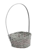Корзина плетеная с ручкой Бамбук Серая Классик 20х20см ВП