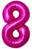 Шар фольга Цифра 40" Fm Slim Фуксия Fuchsia "8" B901918F (упак)