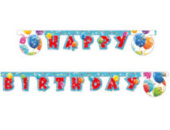 Гирлянда-буквы 220 см Happy birthday Шарики сверкающие