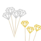 Пики для канапе дерево Бриллиант Золото серебро (уп7) ВС
