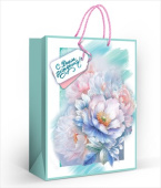 Пакет бумажный L 26х32см С Днём рождения! Хорошо