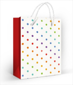 Пакет бумажный S 12х15см Цветной горошек ОП