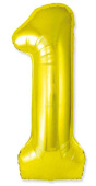 Шар фольга Цифра 40" Fm Slim Золото Gold "1" (упак)