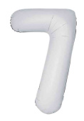 Шар фольга Цифра 40"Fm Slim Белый Матовый "7" (упак)