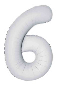 Шар фольга Цифра 40"Fm Slim Белый Матовый "6" (упак)