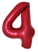 Шар фольга Цифра 40"Fm Slim Красный Металлик "4" (упак)