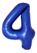 Шар фольга Цифра 40"Fm Slim Синий хром Металлик "4" (упак)