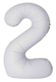 Шар фольга Цифра 40"Fm Slim Белый Матовый "2" (упак)