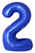 Шар фольга Цифра 40"Fm Slim Синий хром Металлик "2" (упак)