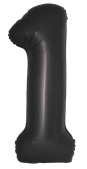 Шар фольга Цифра 40"Fm Slim Черный Сатин "1" (упак)