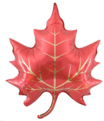 Шар фольга фигура Лист Кленовый Красный 28" 71смFL