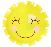 Шар фольга фигура Солнышко Желтый 22" 56смFL