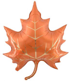 Шар фольга фигура Лист Кленовый Оранжевый 28" 71смFL