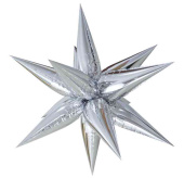 Шар фольга фигура AIR Звезда Составная Серебро 40" 102смFL (упак)