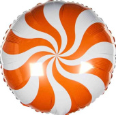 Шар фольга мини Круг Леденец Оранжевый 9" 23см Fm