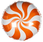 Шар фольга с рисунком 18" Fm круг Леденец Оранжевый