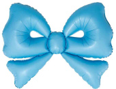 Шар фольга фигура Бант Голубой Сатин 50" 127см FL