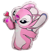 Шар фольга фигура Любимый монстрик Стич с сердечком Розовый 26" 66см FL (упак)