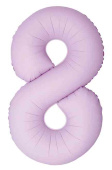 Шар фольга Цифра 40" Fm Slim Светло-розовый Матовый "8" (упак)