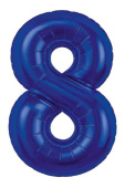 Шар фольга Цифра 40" AG Slim Полуночно-синий "8" (упак)