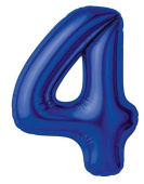 Шар фольга Цифра 40" AG Slim Полуночно-синий "4" (упак)