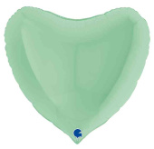 Шар фольга без рисунка 36"GR сердце Макарунс Нежная мята