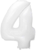 Шар фольга Цифра 40"Fm Белый "4"
