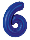 Шар фольга Цифра 40"AG Slim Полуночно-синий "6" (упак)