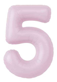 Шар фольга Цифра 40"AG Slim Зефирный "5" (упак)