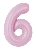 Шар фольга Цифра 40"AG Slim Зефирный "6" (упак)