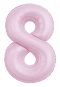 Шар фольга Цифра 40"AG Slim Зефирный "8" (упак)