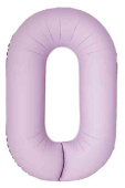 Шар фольга Цифра 40"Fm Slim Светло-розовый Матовый "0" (упак)