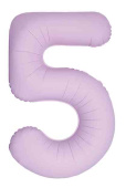 Шар фольга Цифра 40"Fm Slim Светло-розовый Матовый "5" (упак)