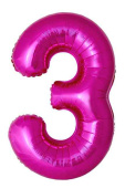 Шар фольга Цифра 40"Fm Slim Фуше Металлик "3" (упак)
