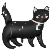 Шар фольга фигура Кот Black 32" 81см PD (упак)