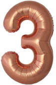 Шар фольга Цифра 40"Fm Slim Бронзовый Bronze "3" (упак)