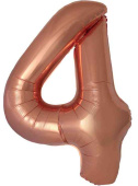 Шар фольга Цифра 40"Fm Slim Бронзовый Bronze "4" (упак)