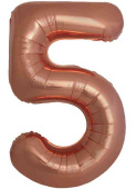 Шар фольга Цифра 40"Fm Slim Бронзовый Bronze "5" (упак)