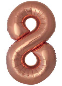 Шар фольга Цифра 40"Fm Slim Бронзовый Bronze "8" (упак)