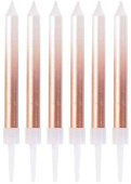 Свечи для торта 8 см, 6 шт. Градиент перламутровый белый розовое золото