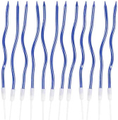 Свечи для торта 13 см, 12 шт. Волна синяя