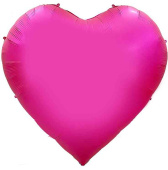 Шар фольга без рисунка 63" ВЗ сердце Сатин Фуксия Fuchsia