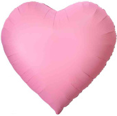Шар фольга без рисунка 63" ВЗ сердце Сатин Светло-розовый Light Pink