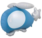 Шар фольга фигура Вертолет голубой 37" 94смВЗ (упак)