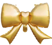 Шар фольга фигура Бант золото 39" 98см АА (упак)