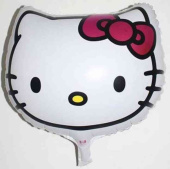 Шар фольга фигура Китти (голова) 20" 50см АА (упак)